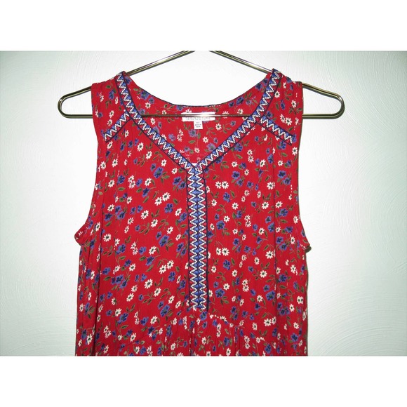 NEW Patrons of Peace Red Floral Embroidered Tank - Picture 2 of 5